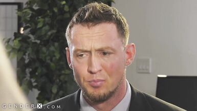 GenderX - Hunk Stuffed By Trans Boss To Save His Job - 3 image