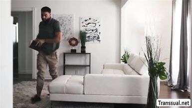 TS Ella visits Stepdads abode to fuck - 1 image