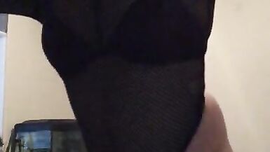 Sexy juvenile golden-haired legal age teenager crossdresser sissy bodysuit - 6 image