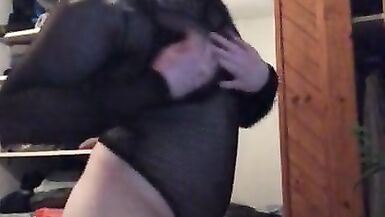 Sexy juvenile golden-haired legal age teenager crossdresser sissy bodysuit - 8 image