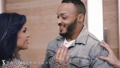 Transsensual – TS Foxxy Sneaks in the Shower and Begins Washing Melanie Brooks’s BF Dillon Diaz - 1 image