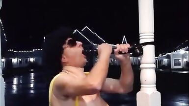 Crossdresser BJ in City Center in Sexy Yellow Costume - 12 image