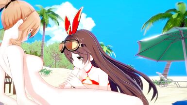 [genshin Impact] Shemale Hentai Jean x Amber(cg Toon)