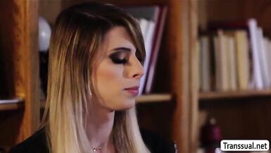 TS Casey copulates a Man Customers dark hole - 2 image