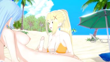 [KonoSuba] Shemale Hentai Aqua x Darkness(cg Art) - 2 image