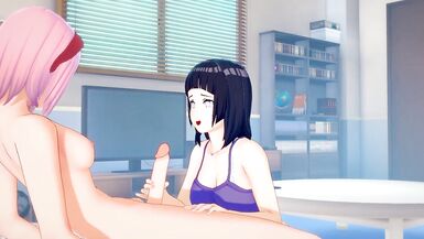 [naruto] Shemale Hentai Sakura x Hinata(cg Anime) - 2 image