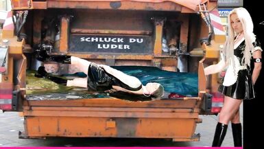 Hawt Latex Maid Crush Show - Es wird gefickt und plattgepresst, was die Latex Maid Flatterschürzen hergeben ihr scheiss Transvestitenschweine. Ab inne Presse mit euch Frauenklamotten tragenden Fickabfällen. - 5 image