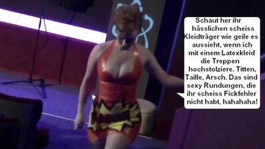 Hawt Latex Maid Crush Show - Es wird gefickt und plattgepresst, was die Latex Maid Flatterschürzen hergeben ihr scheiss Transvestitenschweine. Ab inne Presse mit euch Frauenklamotten tragenden Fickabfällen. - 6 image