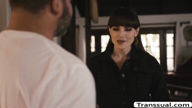 TS Natalie can't live without when Masseuse copulates her a-hole - 2 image