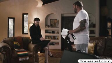 TS Natalie can't live without when Masseuse copulates her a-hole