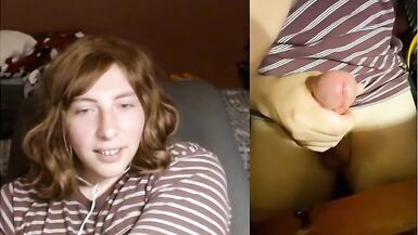 Lustful trap jerking large weenie - 11 image