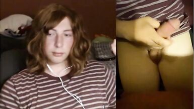 Lustful trap jerking large weenie - 4 image