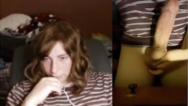 Lustful trap jerking large weenie - 7 image