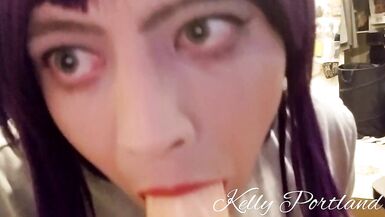 Cute Femboy Trap POV Oral-Service Practice on Super Realistic Sextoy - 6 image