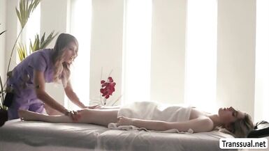 TS Ella bangs TBabe Masseuse Caseys butt - 9 image
