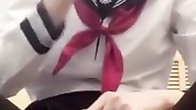 推特国产伪娘鹿九九，丝袜慰菊自慰撸射~ - 13 image