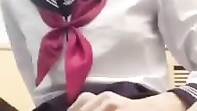 推特国产伪娘鹿九九，丝袜慰菊自慰撸射~ - 14 image