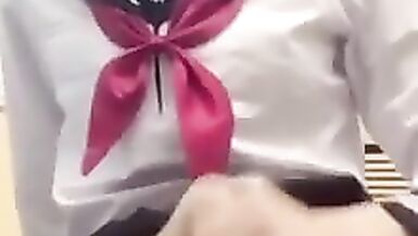 推特国产伪娘鹿九九，丝袜慰菊自慰撸射~ - 15 image