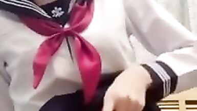 推特国产伪娘鹿九九，丝袜慰菊自慰撸射~ - 3 image