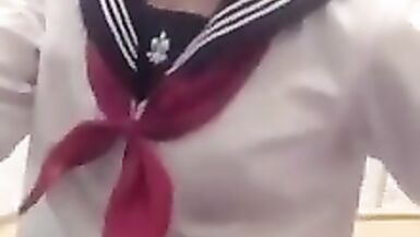 推特国产伪娘鹿九九，丝袜慰菊自慰撸射~ - 9 image