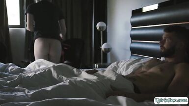 TS goddess analed by her lad so hard - 1 image