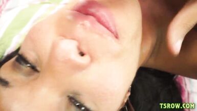 Compilation of transsexual facual cumshots and CIM - 4 image
