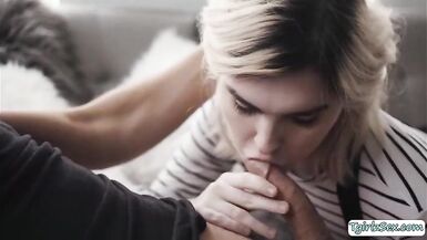 TS stepsis gives her stepbro a foot job - 7 image