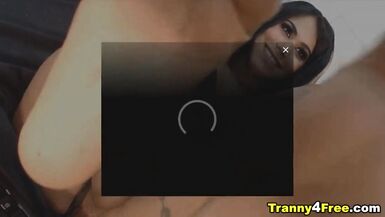 Breasty Sheboy Wench Faps Her Hard Schlong - 2 image