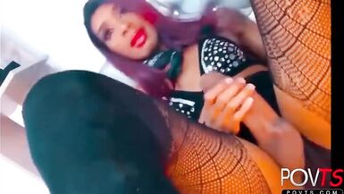 Ebony redhead transsexual jerks monsterdick - 15 image