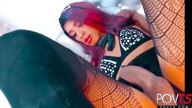 Ebony redhead transsexual jerks monsterdick - 3 image