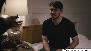 TS Eva likes the way Stepson copulates her booty