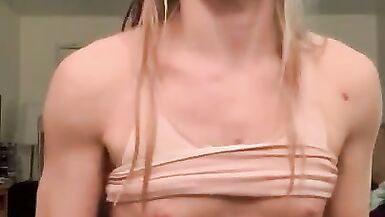 Lady-Boy with Large Arse Spanks Herself! - 14 image