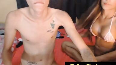 Tittied Trans Blowjobs Lad - 4 image