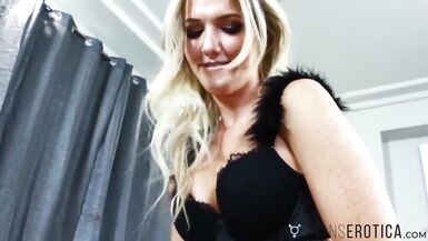 TRANSEROTICA TS Kayleigh Coxx Slurps Sperm After Giving Head - 2 image