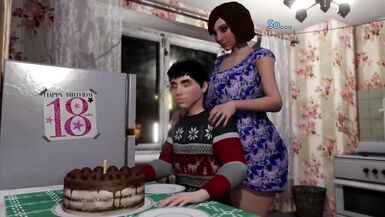 CG Transsexual Mama makes a Gift to her Step Son - Transvestite X - 1 image