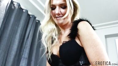 TRANSEROTICA TS Kayleigh Coxx Slurps Sex Cream after Giving Head - 2 image