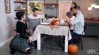 Tiny shelady Daisy Taylor rides mans cock during family - 4 image