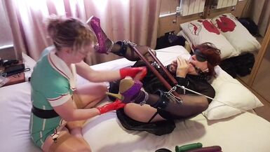 Latex Nurse Pegging Sheboy Sissy. Essex Angel Lisa & Whore Lucy - 4 image