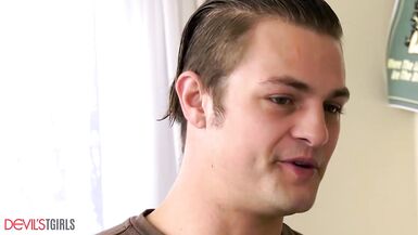 DevilsTGirls Hawt Trans Hotty Does It Doggy In Knob's College Dorm - 1 image