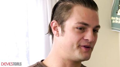 Hawt Trans Angel Does It Doggy In Ramrod's College Dorm - 1 image