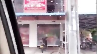 that babe is a very excited t-girl stroking it in the car and busted - 10 image