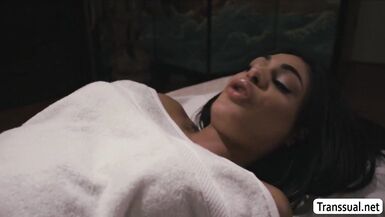 TS Eva let Masseuse enjoys pumping her booty - 5 image