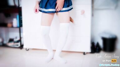 Oriental Crossdresser Masturbate Afterschool - 2 image