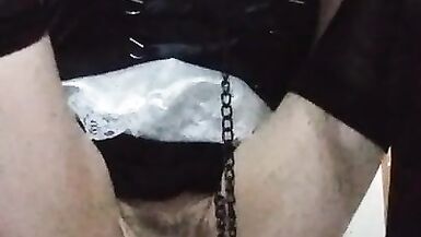 Sissy Locked in Chastity Rides Marital-Device like a Worthy Whore - 11 image