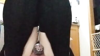 Sissy Locked in Chastity Rides Marital-Device like a Worthy Whore - 13 image