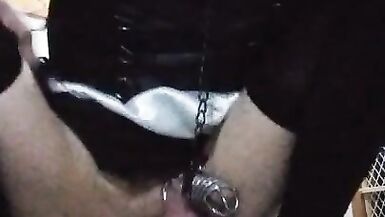 Sissy Locked in Chastity Rides Marital-Device like a Worthy Whore - 6 image