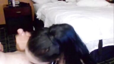 Dark Brown ladyboy blows her paramour and then rides his penis hard - 7 image