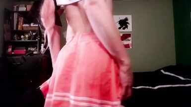 CUTE ASStolfo Cosplaying Femboy Teases and Copulates self with Hairbrush