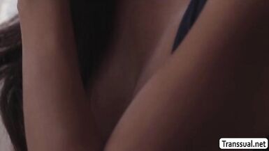 TS Jessica sucks Stepbros hard shlong - 1 image