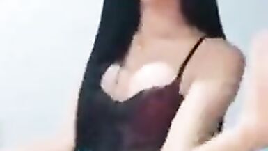 2 Dilettante 18yo Trannys Jerking off jointly on Cam